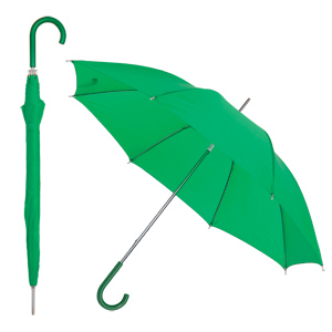Зонт-трость с пластиковой ручкой, механический, зеленый, нейлон, D=105 см