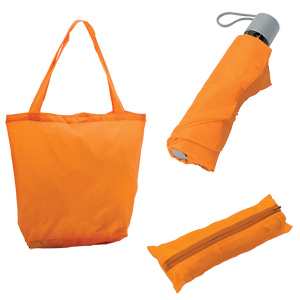 Зонт складной  в чехле-сумке, механический, оранжевый, полиэстер, D=95 см