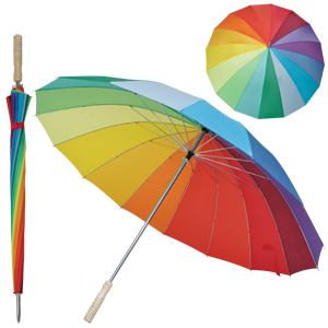 Зонт-трость с деревянной ручкой.разноцветный, механический