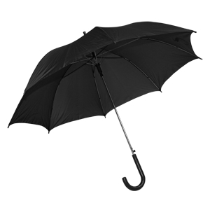 Зонт-трость с пластиковой ручкой, механический; черный; D=103 см; нейлон; шелкография