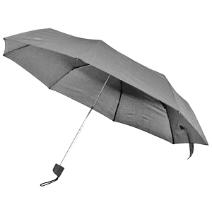 Зонт складной, механический,  с пластиковой ручкой; серый; D=103 cм; нейлон; шелкография