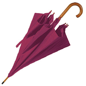 Зонт-трость с деревянной ручкой, полуавтомат; бордовый; D=103 см, L=90см; нейлон; шелкография