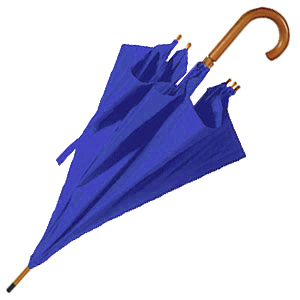 Зонт-трость с деревянной ручкой, полуавтомат; ярко-синий; D=103 см, L=90см; нейлон; шелкография