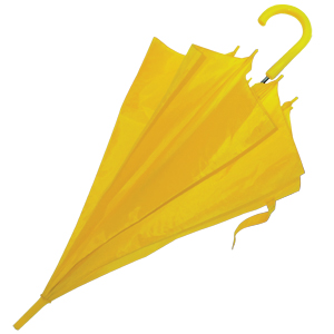 Зонт-трость с пластиковой ручкой, полуавтомат; желтый; D=103 см; нейлон; шелкография