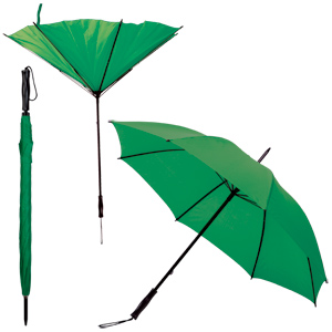 Зонт-трость повышенной прочности, механический, пластиковая ручка, зеленый, нейлон, D=105 см