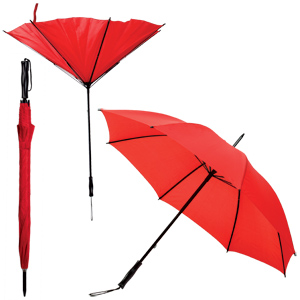 Зонт-трость повышенной прочности, механический, пластиковая ручка, красный, нейлон, D=105 см